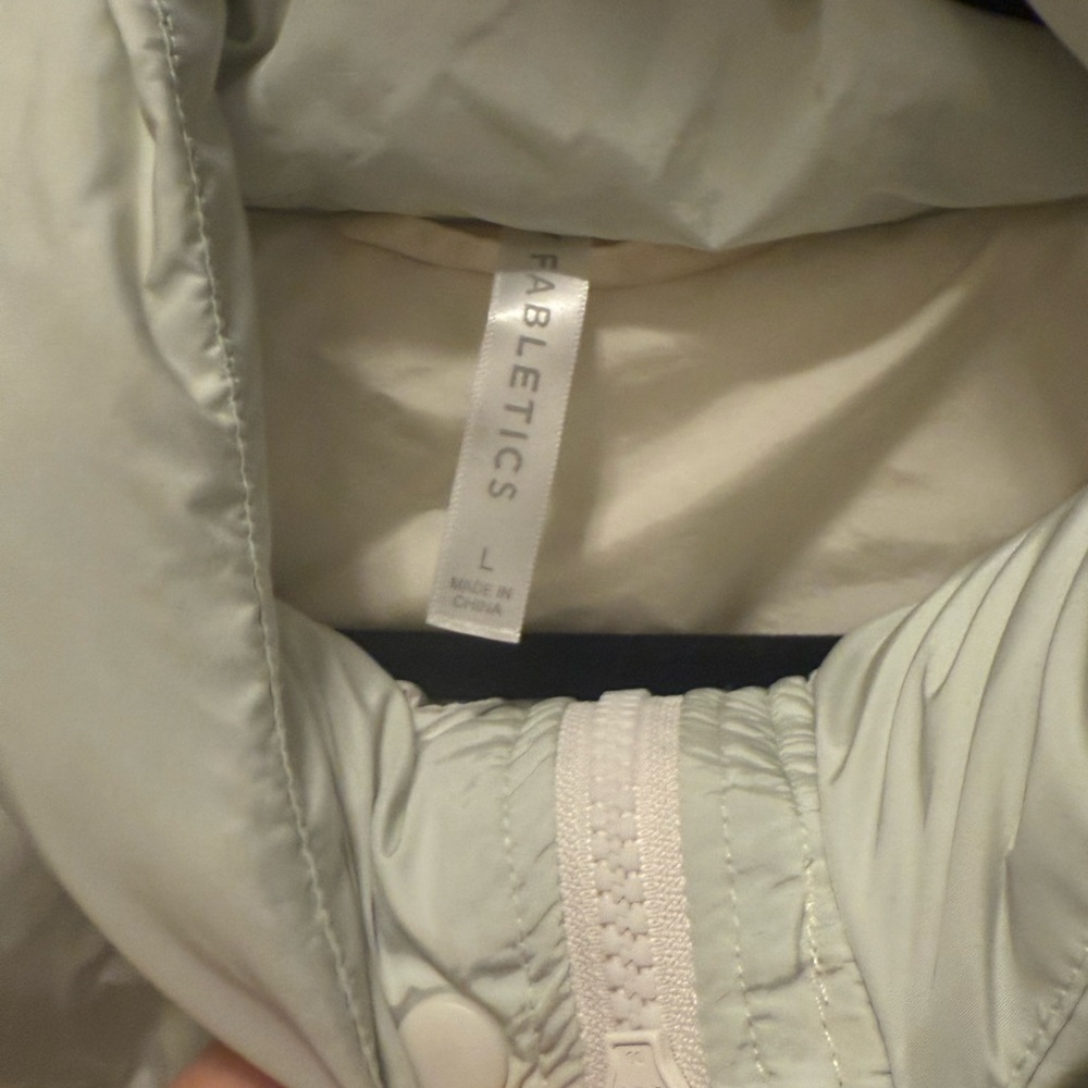 Fabletics Two-Tone Cream Puffer Jacket - Picture 2 of 3